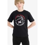 DeFacto %100 Pamuk NBA Bisiklet Yaka Kısa Kollu Tişört Erkek Çocuk E4835A825SM