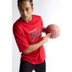DeFacto %100 Pamuk NBA Chicago Bulls Oversize Geniş Kalıp Bisiklet Yaka Kısa Kollu Tişört E5911AX25AU