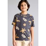 DeFacto %100 Pamuk New Regular Fit Bisiklet Yaka Floral Kısa Kollu Tişört Erkek Çocuk G7472A826SM - Antrasit-AR31 - 11 - 12 Yaş