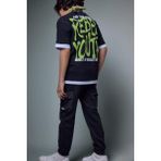 DeFacto %100 Pamuk Oversize Bisiklet Yaka Kısa Kollu Tişört Erkek Çocuk G9726A826SM - Siyah-BK81 - 11 - 12 Yaş