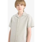 DeFacto %100 Pamuk Oversize Geniş Kalıp Polo Yaka Müslin Kısa Kollu Gömlek Erkek Çocuk E3314A825HS - Yeşil-GN1123 - 8 - 9 Yaş