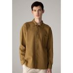 DeFacto %100 Pamuk Oversize Geniş Kalıp Polo Yaka Waffle Uzun Kollu Gömlek C2841AX24SP - Haki-KH438