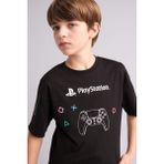 DeFacto %100 Pamuk PlayStation Oversize Bisiklet Yaka Kısa Kollu Tişört Erkek Çocuk H3518A826SM - Siyah-BK81 - 11 - 12 Yaş