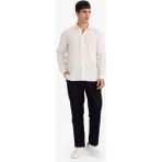 DeFacto %100 Pamuk Relax Fit Düz Paça Keten Görünümlü Yazlık Kumaş Pantolon D4251AX26SP - Siyah-BK27 - 32