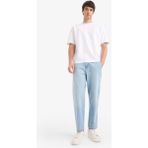 DeFacto %100 Pamuk Relax Fit Geniş Paça Jean Kar Yıkamalı Pantolon E1376AX25SM - Mavi-NM39 - 38