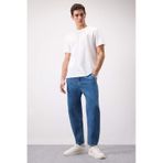 Defacto %100 Pamuk Relaxed Slouchy Fit Rahat Kesim Düz Paça Jean Yıkamalı Pantolon E5387AX25SP Mavi