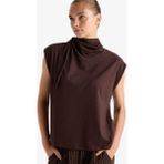 DeFacto %100 Pamuk Slim Fit Dar Kesim Yarım Balıkçı Yaka Bluz G1491AX25AU - Kahve-BN328