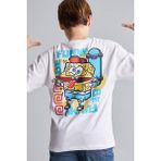 DeFacto %100 Pamuk SpongeBob Sırt Baskılı Oversize Bisiklet Yaka Kısa Kollu Tişört Erkek Çocuk H8259A826HS - Beyaz-WT34 - 11 - 12 Yaş