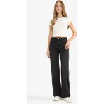 DeFacto %100 Pamuk Straight Wide Yüksek Bel Jean Pantolon F2952AX25WN - Siyah-NM40 - 34