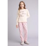 DeFacto %100 Pamuklu 2'li Pijama Takımı Kız Çocuk H0105A826SP - Ekru-ER233 - 5 - 6 Yaş