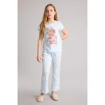 DeFacto %100 Pamuklu 2'li Pijama Takımı Kız Çocuk H0152A826SP - Mavi-BE773 - 13 - 14 Yaş