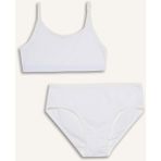 DeFacto %100 Pamuklu 2'li Takım Bra Slip Külot Kız Çocuk F4155A825AU - 9 - 10 Yaş - Beyaz-WT79