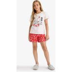 DeFacto %100 Pamuklu Anime Baskılı Beli Lastikli Pijama Takımı Kız Çocuk G0922A825HS - 5 - 6 Yaş - Ekru-ER85