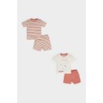 DeFacto %100 Pamuklu Beli Lastikli 4'lü Pijama Takımı Erkek Bebek E1188A525HS - Ekru-ER98 - Dropsuz - 9 - 12 Ay