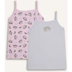 DeFacto %100 Pamuklu Desenli 2'li Atlet Kız Çocuk F8651A825AU - Pink - Dropsuz - 2 - 3 Yaş