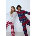 DeFacto %100 Pamuklu Desenli Flanel Beli Lastikli Pijama Takımı Erkek Çocuk F0983A825WN - Kırmızı-RD286 - 13 - 14 Yaş