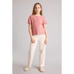 DeFacto %100 Pamuklu Fitilli Kaşkorse 2'li Pijama Takımı Kız Çocuk H2656A826SP - Pembe-BR96 - 9 - 10 Yaş