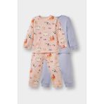 DeFacto %100 Pamuklu Hayvan Desenli Beli Lastikli 4'lü Pijama Takımı Kız Bebek F0638A525AU - Pink - Dropsuz - 5 - 6 Yaş