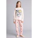 DeFacto %100 Pamuklu Hello Kıtty 2'li Pijama Takımı Kız Çocuk H1070A826SP - Ekru-ER100 - 7 - 8 Yaş