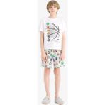 DeFacto %100 Pamuklu NBA Current Teams Beli Lastikli Pijama Takımı Erkek Çocuk E2700A825SM - Beyaz-WT34 - Dropsuz - 8 - 9 Yaş