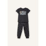 DeFacto %100 Pamuklu Yıldız Desenli 2'li Pijama Takımı Erkek Bebek G8853A526SM - Antrasit-AR15 - 5 - 6 Yaş
