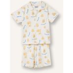 DeFacto 2'li Ayıcıklı Ecru Pijama Takımı Erkek Bebek H5379A526HS - Ekru-ER118 - 2 - 3 Yaş