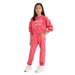DeFacto 2'li Takım Baskılı Sweatshirt Eşofman Altı Kız Çocuk, 13/14 Yaş (164cm) Kırmızı