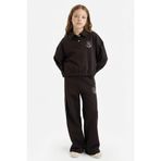 DeFacto 2'li Takım Baskılı Sweatshirt Eşofman Altı Kız Çocuk, 5-6 Yaş, G9115A825WN, Kahve-BN304, kız-çocuk