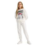 DeFacto 2'li Takım Baskılı Sweatshirt Eşofman Altı Kız Çocuk, 7-8 Yaş, E6416A825AU, Ekru-ER105, kız-çocuk