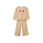 DeFacto 2'li Takım Çiçekli Sweatshirt Eşofman Altı Kız Bebek, 4-5 Yaş, G5092A525WN, Ekru-ER120, kız-bebek