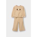 DeFacto 2'li Takım Çiçekli Sweatshirt Eşofman Altı Kız Bebek G5092A525WN - 4 - 5 Yaş - Ekru-ER120