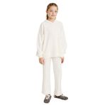 DeFacto 2'li Takım Kapüşonlu Sweatshirt Eşofman Altı Kız Çocuk, 8-9 Yaş, F4289A825WN, Ekru-ER99, kız-çocuk