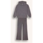 DeFacto 2'li Takım Kapüşonlu Sweatshirt Eşofman Altı Kız Çocuk F3542A825WN - Antrasit-AR84 - 5 - 6 Yaş