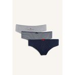 DeFacto 3'lü Hipster Külot İç Giyim Seti, XL, F3060AX25AU, Lacivert-NV241, Kadın