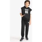 DeFacto 3'lü Takım Kısa Kollu Tişört Sweatshirt Eşofman Altı Erkek Çocuk G0629A826SM - 9 - 10 Yaş - Siyah-BK81
