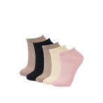 DeFacto 5'li Pamuklu Patik Çorap, 36-40, F5655AXNS, Pembe-PN10, kadın