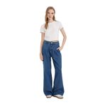 DeFacto 90's Wide Leg Fit Koyu Jean Pantolon, 32, 3188337, Mavi, Kadın