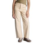 DeFacto 90's Wide Leg İspanyol Paça Gabardin Pantolon Kız Çocuk, 5/6 Yaş (116cm), G0603A826SP, Ekru, Kız çocuk