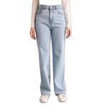 DeFacto 90's Wide Leg Yüksek Bel Düz Paça Uzun Jean Kar Yıkamalı Pantolon, 34, G4923AX26SM, Mavi-NM39, Kadın