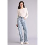 DeFacto 90's Wide Leg Yüksek Bel Düz Paça Uzun Jean Kar Yıkamalı Pantolon, 34, G4923AX26SM, Mavi-NM39, Kadın