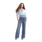 DeFacto 90's Wide Leg Yüksek Bel Uzun Jean Pantolon, 34, C5718AX24SP, Mavi-NM28, Kadın