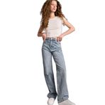 DeFacto 90's Wide Leg Yüksek Bel Uzun Jean Yıkamalı Pantolon, 40, G1404AX26SM, Mavi, Kadın