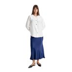 DeFacto A Kesim Basic Saten Maxi Etek, 40, D3904AXNS, Mavi-BE753, Kadın