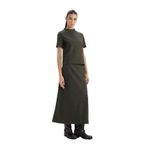 DeFacto A Kesim Beli Lastikli Normal Bel Maxi Etek Haki, S, D5407AX24AU, Haki-KH70, Kadın