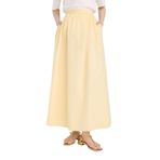 DeFacto A Kesim Cepli Poplin Maxi Etek, 40, E4369AX25SP, Sarı-YL450, Kadın