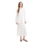 DeFacto A Kesim Dantel Midi Etek Beyaz, XL, G0052AX25HS, Beyaz-WT34, Kadın