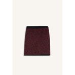 Defacto A Kesim Leopar Desenli Mini Triko Etek D8516ax24wnbr115 Bordo
