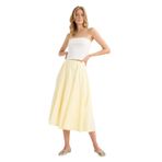 DeFacto A Kesim Normal Bel Astarlı Poplin Maxi Etek, 42, G0777AX25SM, Sarı-YL504, Kadın