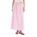 DeFacto A Kesim Normal Bel Keten Karışımlı Maxi Etek, 38, D8274AX25SM, Pembe-PN663, Kadın