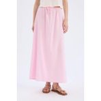 DeFacto A Kesim Normal Bel Keten Karışımlı Maxi Etek D8274AX25SM - Pembe-PN663 - 40